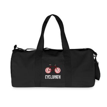 Cyclopath - Lustiges Geschenk für Radler - Recycelte Canvas-Sporttasche von Stanley/Stella - Schwarz - Vorne