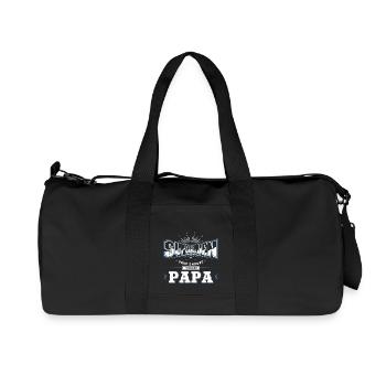 Superhelden ohne Umhang nennt man Papa - Recycelte Canvas-Sporttasche von Stanley/Stella - Schwarz - Vorne