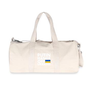 Putin hands off ukraine - Recycelte Canvas-Sporttasche von Stanley/Stella - Naturweiß - Vorne