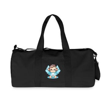 Affe Schimpanse Engel, Inspirierendes Tierdesign - Recycelte Canvas-Sporttasche von Stanley/Stella - Schwarz - Vorne