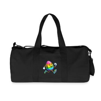 Easter Easter Egg Cute Comic Cartoon Jogger Marathon - Recycled Canvas Sports Bag by Stanley/Stella - black - Front