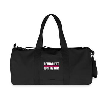 remigriert euch ins knie - Recycelte Canvas-Sporttasche von Stanley/Stella - Schwarz - Vorne