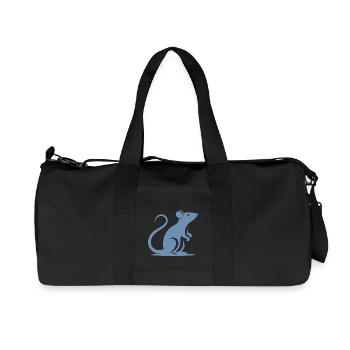 Minimalistische Ratte Maus Silhouette - Recycelte Canvas-Sporttasche von Stanley/Stella - Schwarz - Vorne
