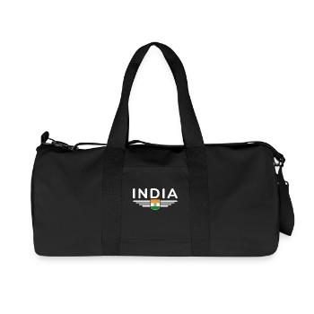 I Love India, Outfit T-Shirt Design Gift - Recycled Canvas Sports Bag by Stanley/Stella - black - Front