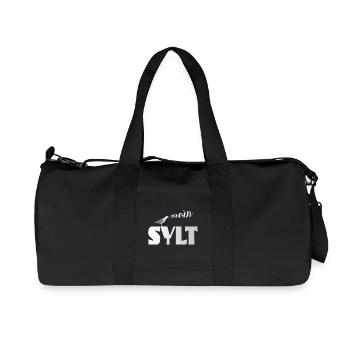 Sylt Möwe & Moin Design - Recycelte Canvas-Sporttasche von Stanley/Stella - Schwarz - Vorne