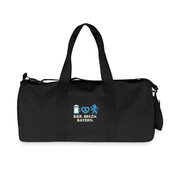 Bier Brezn Bayern Löwe Design - Recycelte Canvas-Sporttasche von Stanley/Stella - Schwarz - Vorne