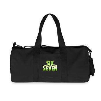 Six Seven 6 7 - 67 - Typographie verte Conception de mèmes - Sac de sport en toile recyclée Stanley/Stella - noir - Devant