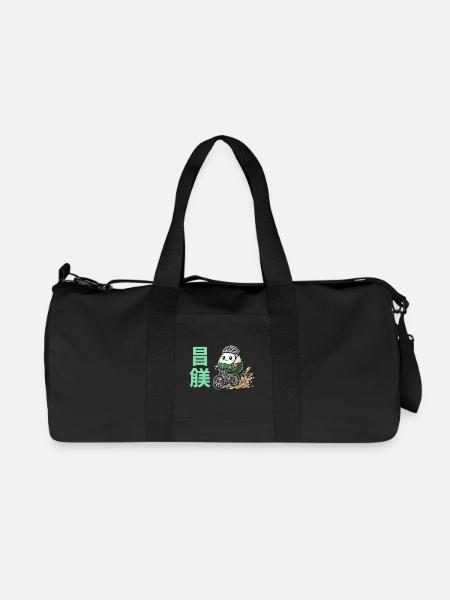 Kawaii Onigiri Radfahrer-Schlammspritzer - Recycelte Canvas-Sporttasche von Stanley/Stella - Schwarz