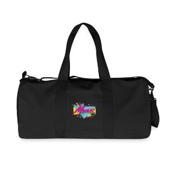 Neon Musik Retro Vibe - Recycelte Canvas-Sporttasche von Stanley/Stella - Schwarz - Vorne
