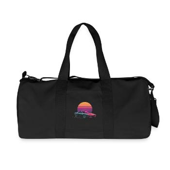 Vaporwave Auto Outrun Sunset 80s Synth - Recycled Canvas Sports Bag by Stanley/Stella - black - Front