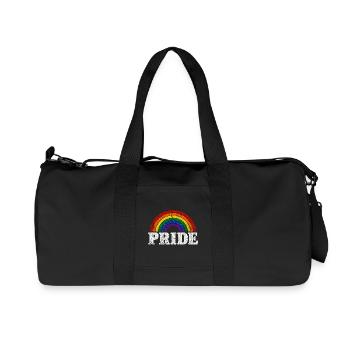 Pride Regenbogen für LGBTQ Fans Retro LQBTQ CSD - Recycelte Canvas-Sporttasche von Stanley/Stella - Schwarz - Vorne