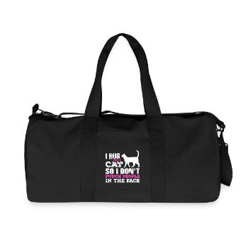 Chat T-shirt idée humour énonciations drôles de cadeau - Sac de sport en toile recyclée Stanley/Stella - noir - Devant