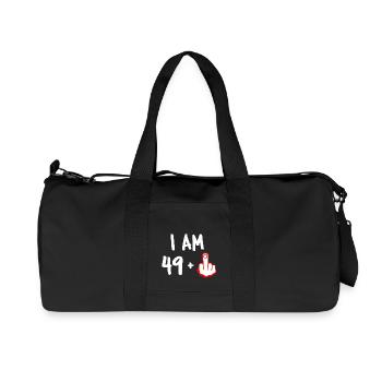 50 years birthday gift t-shirt funny fifty - Recycled Canvas Sports Bag by Stanley/Stella - black - Front