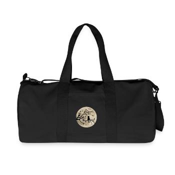 Cat on branch in the moonlight - Recycled Canvas Sports Bag by Stanley/Stella - black - Front