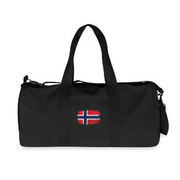 Norway Flag Brushstroke Cross - Recycled Canvas Sports Bag by Stanley/Stella - black - Front