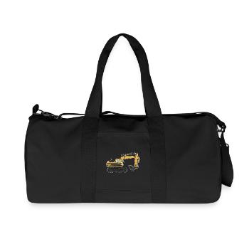 Bagger, Baustelle - Recycelte Canvas-Sporttasche von Stanley/Stella - Schwarz - Vorne