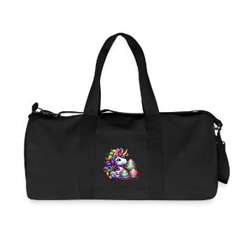 Ostern Einhorn & Bunte Eier - Recycelte Canvas-Sporttasche von Stanley/Stella - Schwarz - Vorne