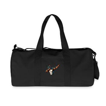 Cooler Dobermann Dabbing Comic - Recycelte Canvas-Sporttasche von Stanley/Stella - Schwarz - Vorne