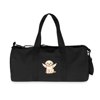 Labrador Dog Angel Black White Classic - Recycled Canvas Sports Bag by Stanley/Stella - black - Front