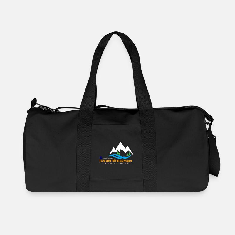 Minicamper Bergwanderer Motiv - Recycelte Canvas-Sporttasche von Stanley/Stella - Schwarz
