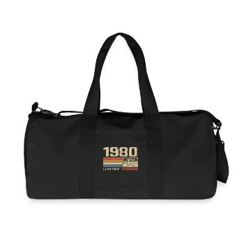 Legenden 1980 Jahrgang 1980 Jubiläum Jahrgang 1980 - Recycelte Canvas-Sporttasche von Stanley/Stella - Schwarz - Vorne