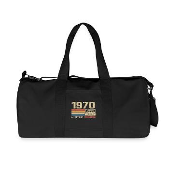 Légendes 1970 Millésime 1970 Jubilé 1970 vintage  - Sac de sport en toile recyclée Stanley/Stella - noir - Devant