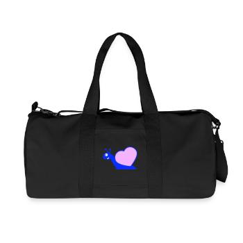 Snail Heart Snail Shell Cute Love Romantic - Recycled Canvas Sports Bag by Stanley/Stella - black - Front