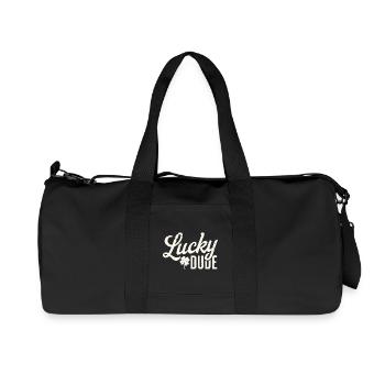 Glücklicher Typ mit vierblättrigem Kleeblatt-Design - Recycelte Canvas-Sporttasche von Stanley/Stella - Schwarz - Vorne