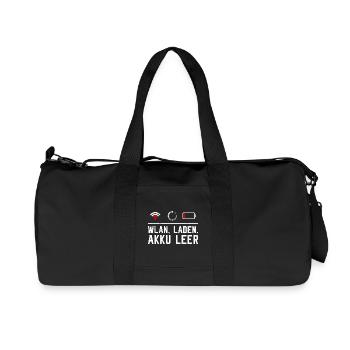 Codeur WiFi. CHARGEMENT. BATTERIE VIDE DRÔLE - Sac de sport en toile recyclée Stanley/Stella - noir - Devant