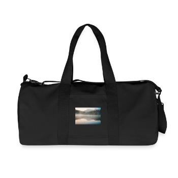 Morning fog at the quiet lake - Recycled Canvas Sports Bag by Stanley/Stella - black - Front