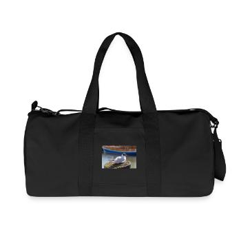 Seagull in Büsum Harbor Germany Poster - Recycled Canvas Sports Bag by Stanley/Stella - black - Front