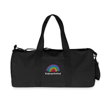 Kindergartenkind Regenbogen - Recycelte Canvas-Sporttasche von Stanley/Stella - Schwarz - Vorne