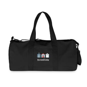 Strandliebe – Maritime Strandhäuser - Recycelte Canvas-Sporttasche von Stanley/Stella - Schwarz - Vorne