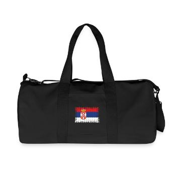 Country Serbia - Recycled Canvas Sports Bag by Stanley/Stella - black - Front
