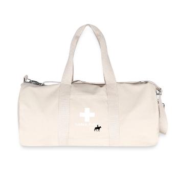 I ride a "Fribi" Western - Recycelte Canvas-Sporttasche von Stanley/Stella - Naturweiß - Vorne