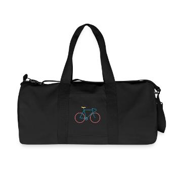Vélo de course rouge bleu - Sac de sport en toile recyclée Stanley/Stella - noir - Devant