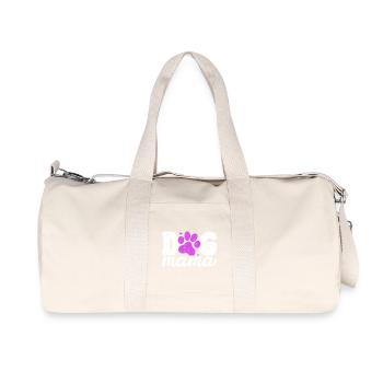 Dog Mom Paw Print in Pink - Recycled Canvas Sports Bag by Stanley/Stella - natural - Front