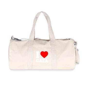 I love gaza - Sac de sport en toile recyclée Stanley/Stella - blanc naturel - Devant