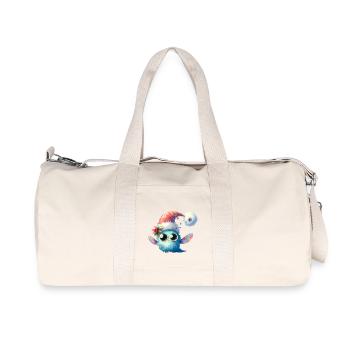 Cute, funny Christmas monster - Recycled Canvas Sports Bag by Stanley/Stella - natural - Front