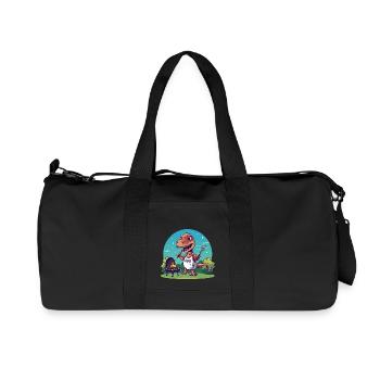 Mignon dinosaure comique au barbecue - Sac de sport en toile recyclée Stanley/Stella - noir - Devant