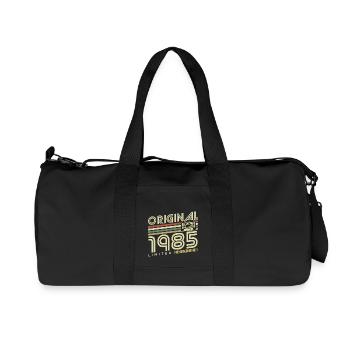 1985 Born Vintage Birthday Retro Gift - Recycled Canvas Sports Bag by Stanley/Stella - black - Front