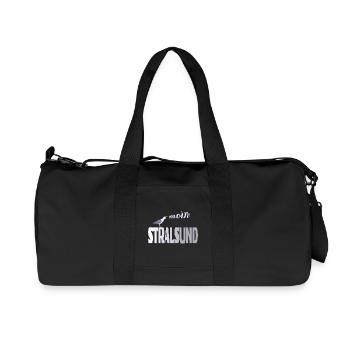 Stralsund Möwe & Moin Ostsee - Recycelte Canvas-Sporttasche von Stanley/Stella - Schwarz - Vorne