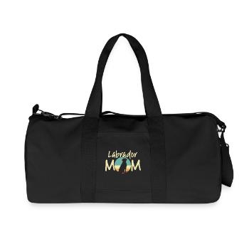 Labrador Mom Retro Sunset Design - Recycled Canvas Sports Bag by Stanley/Stella - black - Front
