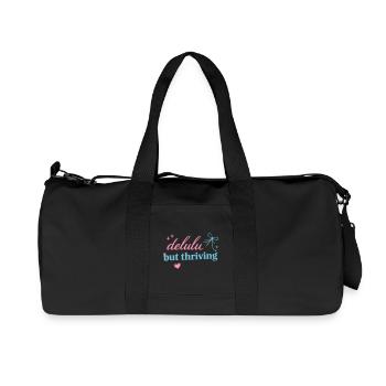 Delhu Thriving Script Logo - Recycelte Canvas-Sporttasche von Stanley/Stella - Schwarz - Vorne