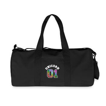 Unicorn 01 Rainbow Glitter - Sac de sport en toile recyclée Stanley/Stella - noir - Devant