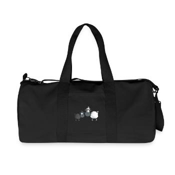 Black and white sheep - Cartoon - Gift - Baby - Recycled Canvas Sports Bag by Stanley/Stella - black - Front