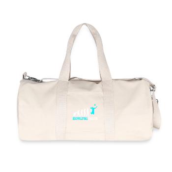 Beachvolleyball Evolution Design / Geschenkidee - Recycelte Canvas-Sporttasche von Stanley/Stella - Naturweiß - Vorne