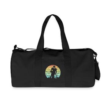 Vintage Fußballspieler Geschenk für Männer Frauen & Kinder - Recycelte Canvas-Sporttasche von Stanley/Stella - Schwarz - Vorne
