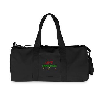 Merry Christmas: Textured Green Letters - Recycled Canvas Sports Bag by Stanley/Stella - black - Front