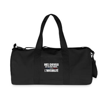 homme humour, cheveux, super pouvoir, chauve - Sac de sport en toile recyclée Stanley/Stella - noir - Devant